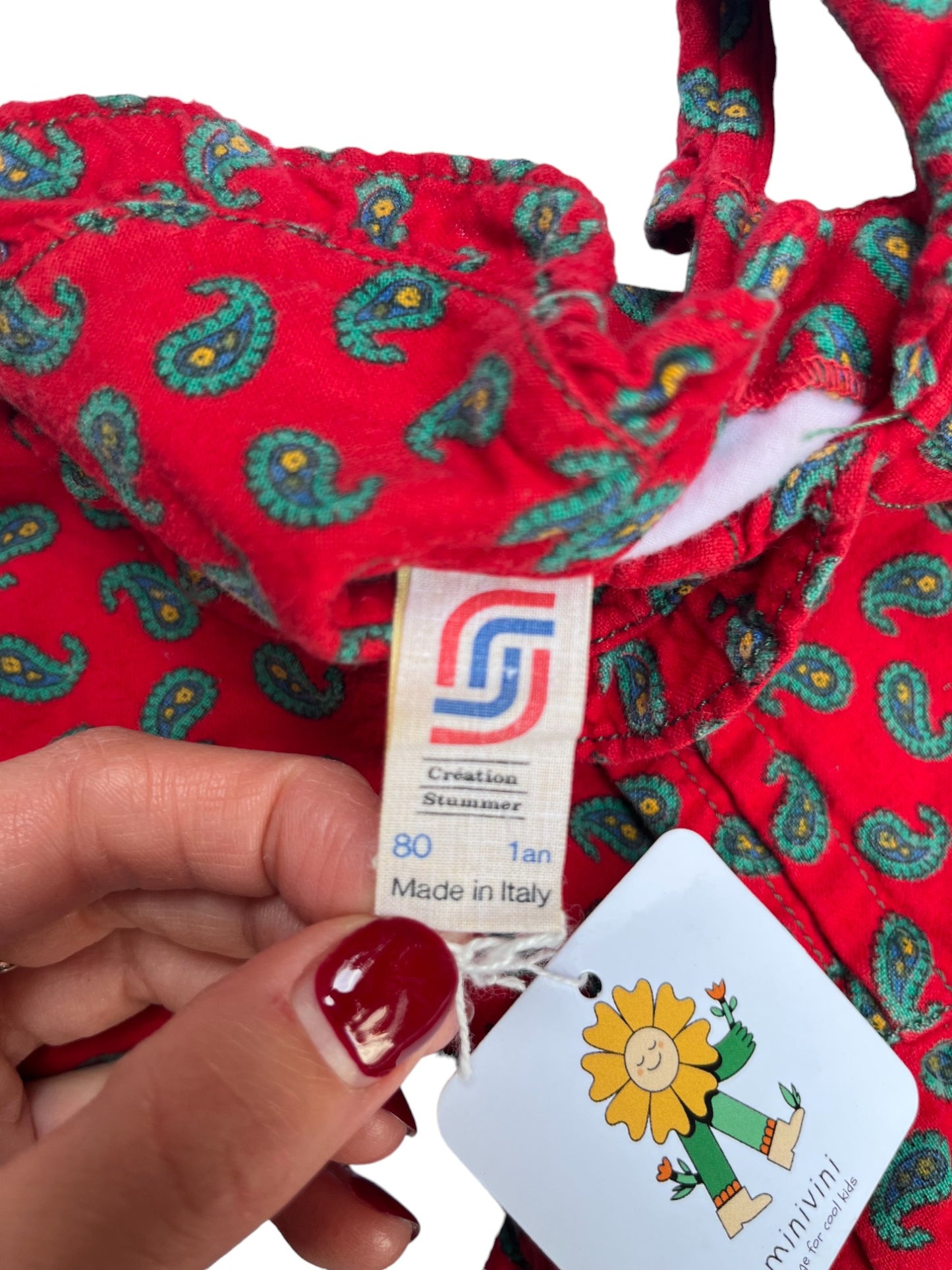 Robe rouge manches longues - 1 an