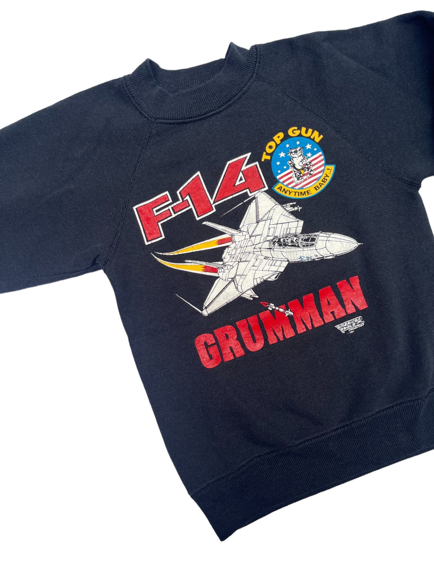 Sweat 90's noir avion de chasse - 6 ans