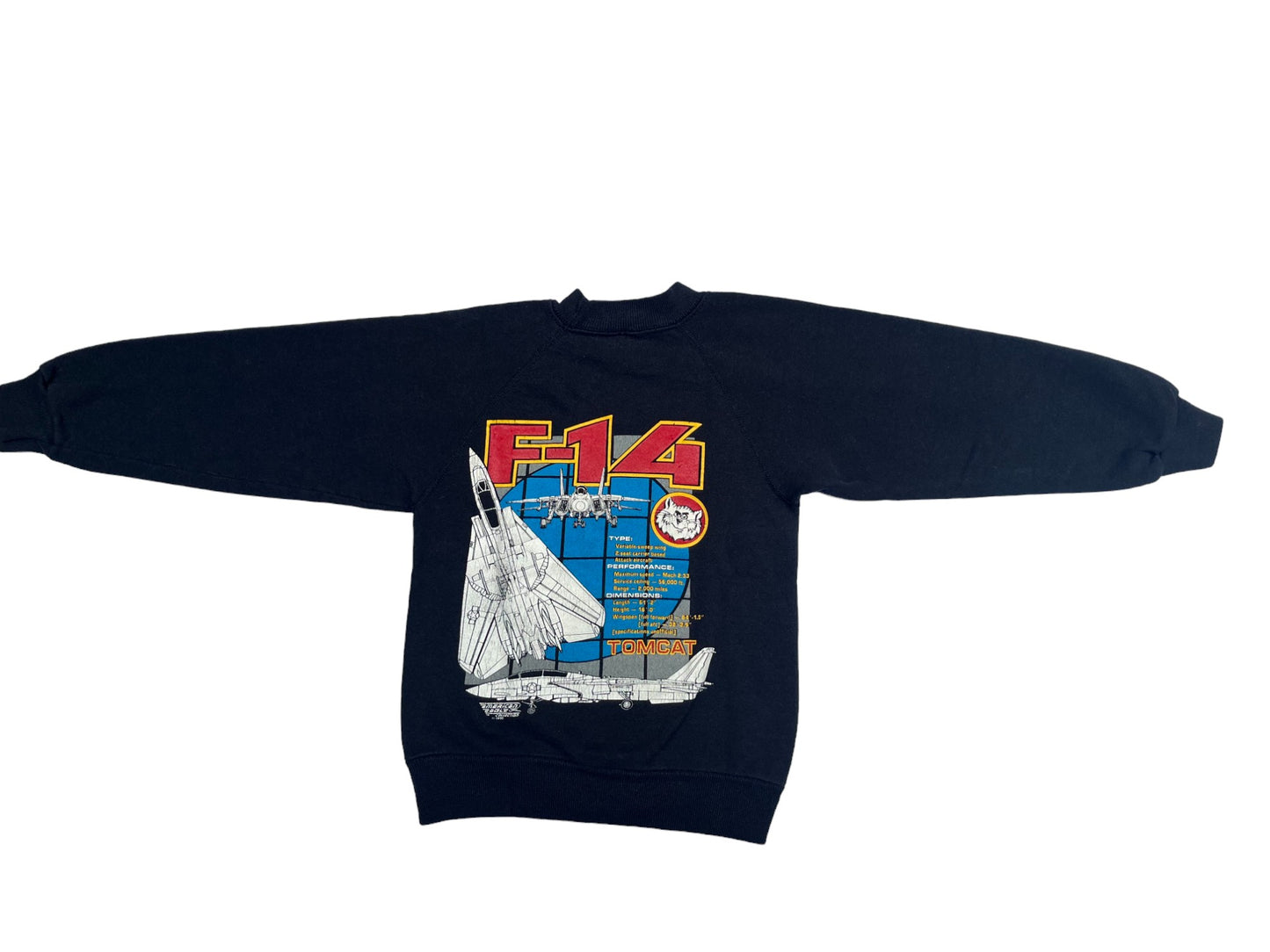 Sweat 90's noir avion de chasse - 6 ans