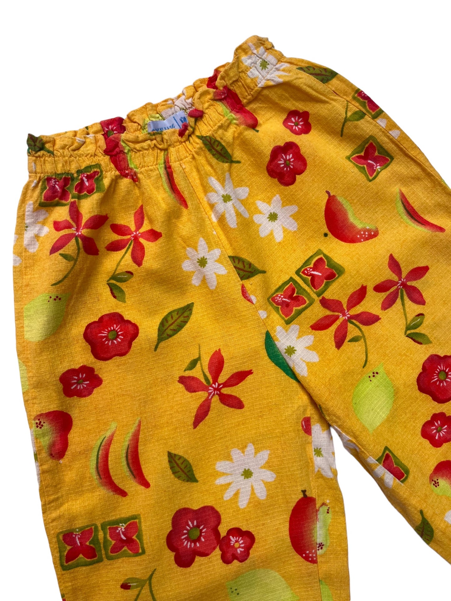 Pantalon en coton fruits et fleurs - 8 ans